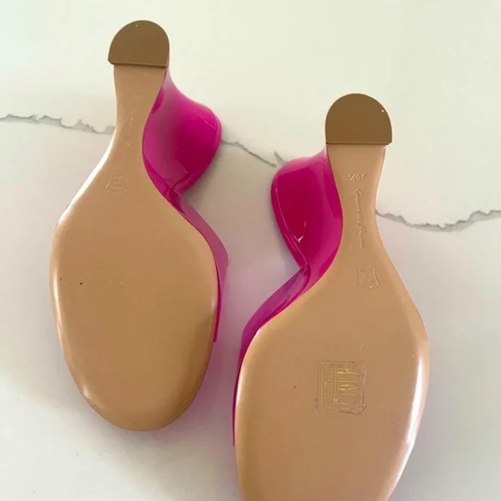 NIB GIANVITO ROSSI Pink Futura Mules Size  7.5 - Picture 3 of 5